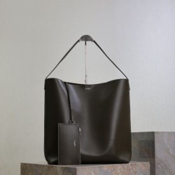 Top Replica YSL Saint Laurent Bold hobo bag in smooth leather, dark green