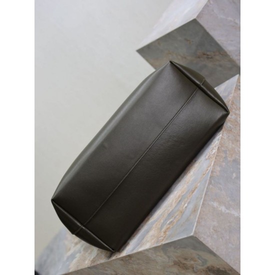 Super Clone Replica YSL Saint Laurent Bold hobo bag in smooth leather, dark green Top Replica YSL Saint Laurent Bold hobo bag in smooth leather, dark green