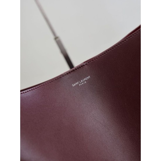 Super Clone Replica YSL Saint Laurent Bold hobo bag in smooth leather, brown Top Replica YSL Saint Laurent Bold hobo bag in smooth leather, brown