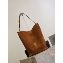 Top Replica YSL Saint Laurent Niki soft bucket bag in suede, caramel