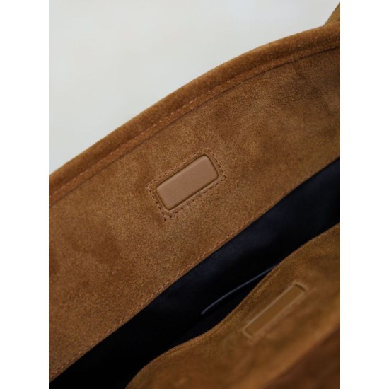 Top Replica YSL Saint Laurent Niki soft bucket bag in suede, caramel