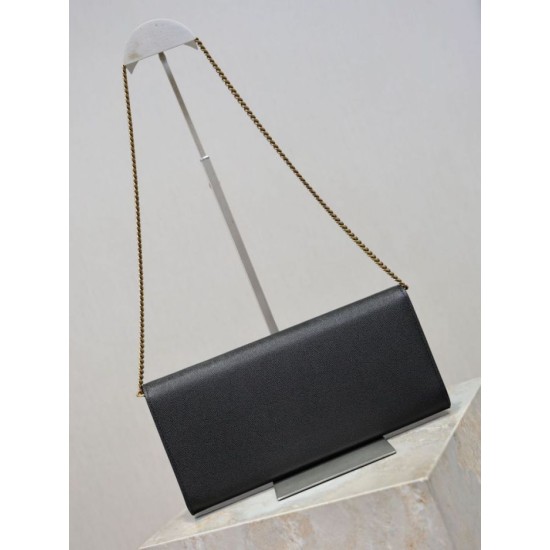 Super Clone Replica YSL Saint Laurent Kate clutch bag in grained leather, black Top Replica YSL Saint Laurent Kate clutch bag in grained leather, black