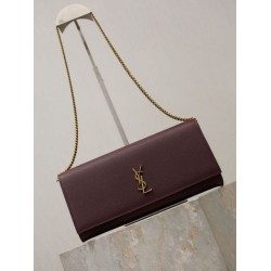 Super Clone Replica YSL Saint Laurent Kate clutch bag in grained leather, brown Top Replica YSL Saint Laurent Kate clutch bag in grained leather, brown