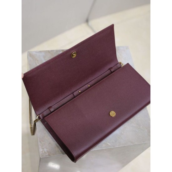 Super Clone Replica YSL Saint Laurent Kate clutch bag in grained leather, brown Top Replica YSL Saint Laurent Kate clutch bag in grained leather, brown