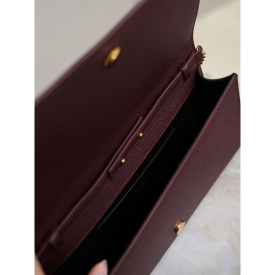 Super Clone Replica YSL Saint Laurent Kate clutch bag in grained leather, brown Top Replica YSL Saint Laurent Kate clutch bag in grained leather, brown