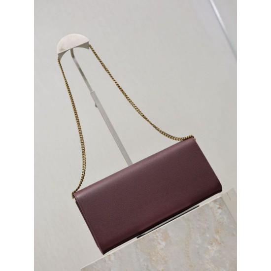 Super Clone Replica YSL Saint Laurent Kate clutch bag in grained leather, brown Top Replica YSL Saint Laurent Kate clutch bag in grained leather, brown