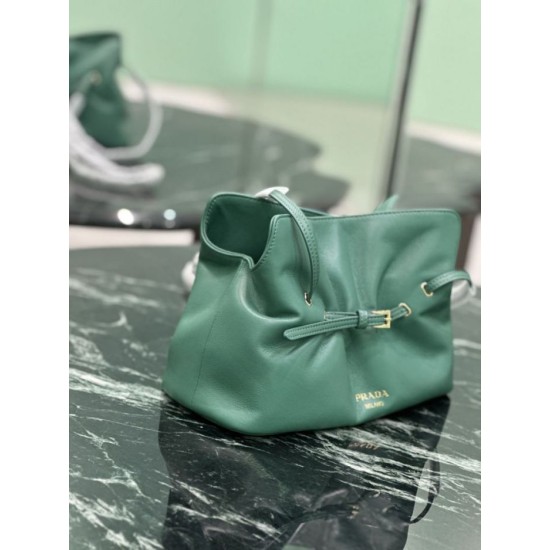 Top Replica Prada Dada small shoulder bag in green nappa leather