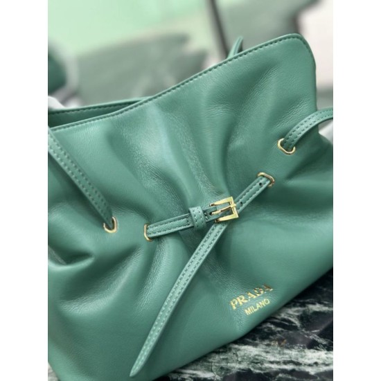 Top Replica Prada Dada small shoulder bag in green nappa leather