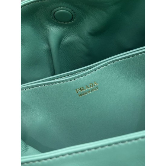Top Replica Prada Dada small shoulder bag in green nappa leather