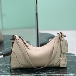 Top Replica Prada Aimée 1BC280 large shoulder bag in beige deerskin