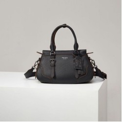 Top Replica Prada 1BG604 large handbag in black