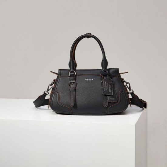 Top Replica Prada 1BG604 large handbag in black