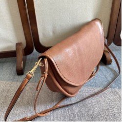 Top Replica Celine Halfmoon Soft Triomphe bag in soft, shiny lambskin, brown