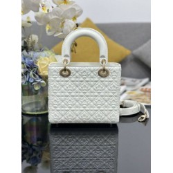 Super Clone Replica Dior Cannage Lucky Star Studded Mini Lady Dior Bag with D.I.O.R. Charms, White Top Replica Dior Cannage Lucky Star Studded Mini Lady Dior Bag with D.I.O.R. Charms, White