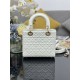 Super Clone Replica Dior Cannage Lucky Star Studded Mini Lady Dior Bag with D.I.O.R. Charms, White Top Replica Dior Cannage Lucky Star Studded Mini Lady Dior Bag with D.I.O.R. Charms, White