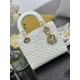 Super Clone Replica Dior Cannage Lucky Star Studded Mini Lady Dior Bag with D.I.O.R. Charms, White Top Replica Dior Cannage Lucky Star Studded Mini Lady Dior Bag with D.I.O.R. Charms, White