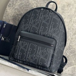 Top Replica Men's Dior Rider 2.0 Dior Gravity Zip Backpack in Navy Blue