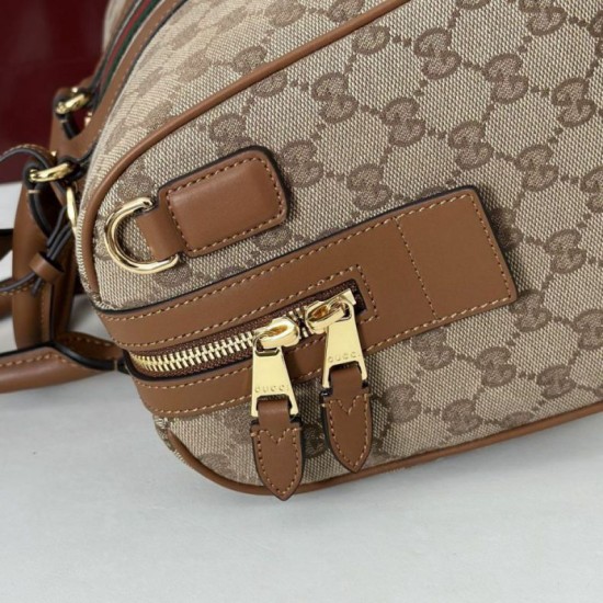 Top Replica Gucci Ophidia Medium Boston Bag 857595 Brown