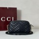 Top Replica Gucci 855273 GG Marmont Small Camera Bag, Black