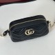 Top Replica Gucci 855273 GG Marmont Small Camera Bag, Black