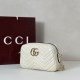 Top Replica Gucci 855273 GG Marmont Small Camera Bag, White