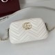 Top Replica Gucci 855273 GG Marmont Small Camera Bag, White
