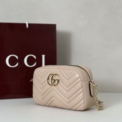 Top Replica Gucci 855273 GG Marmont Small Camera Bag, Pink