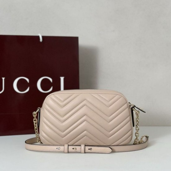 Top Replica Gucci 855273 GG Marmont Small Camera Bag, Pink