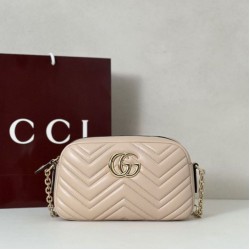 Top Replica Gucci 855273 GG Marmont Small Camera Bag, Pink