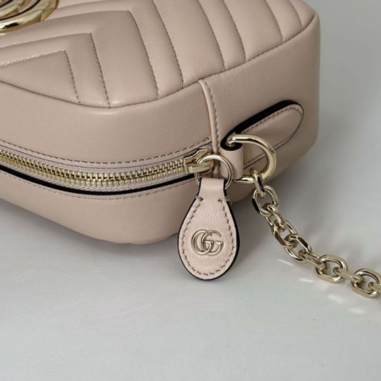 Top Replica Gucci 855273 GG Marmont Small Camera Bag, Pink