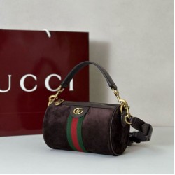 Top Replica Gucci 846869 Ophidia Mini Bag, Brown Suede