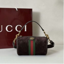 Top Replica Gucci 846869 Ophidia Mini Bag, Brown Suede