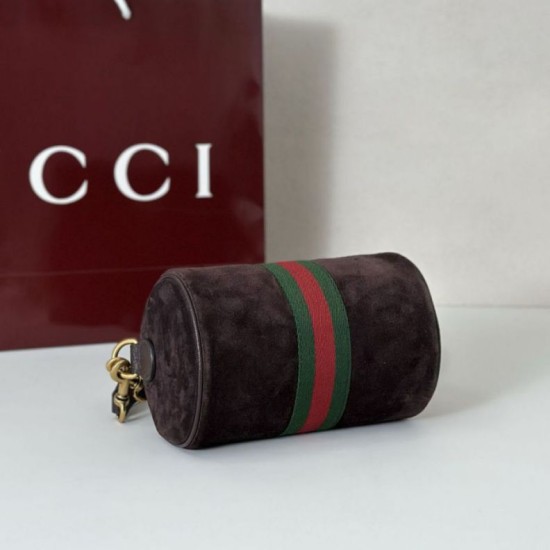 Top Replica Gucci 846869 Ophidia Mini Bag, Brown Suede