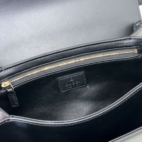 Super Clone Replica Gucci 846705 Siena Small Crossbody Bag, Black Top Replica Gucci 846705 Siena Small Crossbody Bag, Black