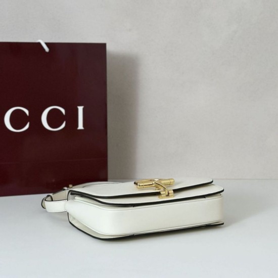Super Clone Replica Gucci 846705 Siena Small Crossbody Bag, White Top Replica Gucci 846705 Siena Small Crossbody Bag, White