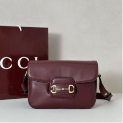 Top Replica Gucci Horsebit 1955 Aura Small Crossbody Bag 847063 Burgundy