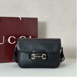 Top Replica Gucci Horsebit 1955 Aura Small Crossbody Bag 847063 Black