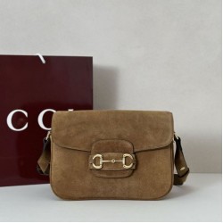 Top Replica Gucci Horsebit 1955 Aura Small Crossbody Bag 847063 Burgundy Suede