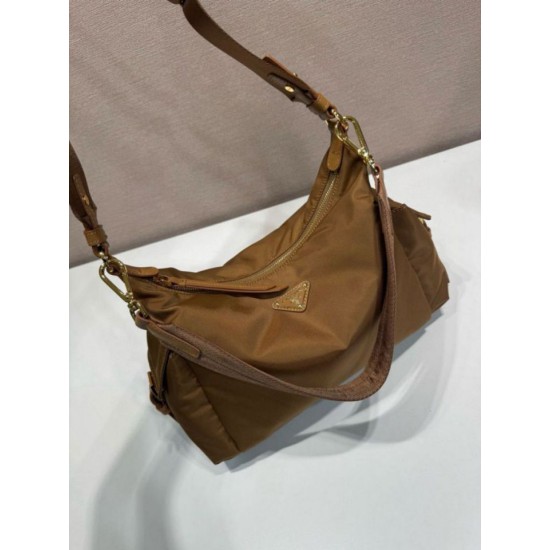 Super Clone Replica Prada Explore Large Re-Nylon Shoulder Bag 1BC264 Brown Top Replica Prada Explore Large Re-Nylon Shoulder Bag 1BC264 Brown