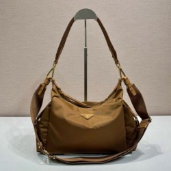 Top Replica Prada Explore Large Re-Nylon Shoulder Bag 1BC264 Brown