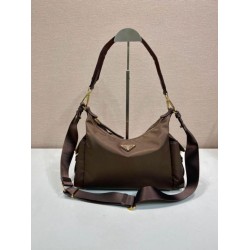 Top Replica Prada Explore Large Re-Nylon Shoulder Bag 1BC264 Terra di Siena