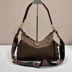 Top Replica Prada Explore Large Re-Nylon Shoulder Bag 1BC264 Terra di Siena