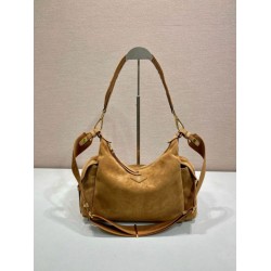 Top Replica Prada Explore Large Suede Crossbody Bag 1BC264 Brown