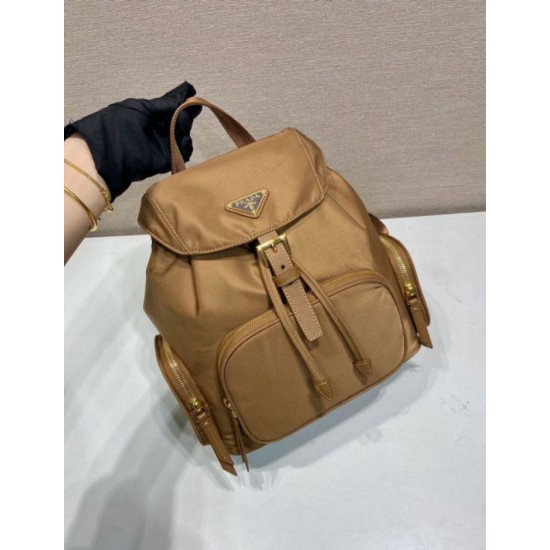 Top Replica Prada Medium Re-Nylon Backpack with Belt Bag 1BZ811 Brown