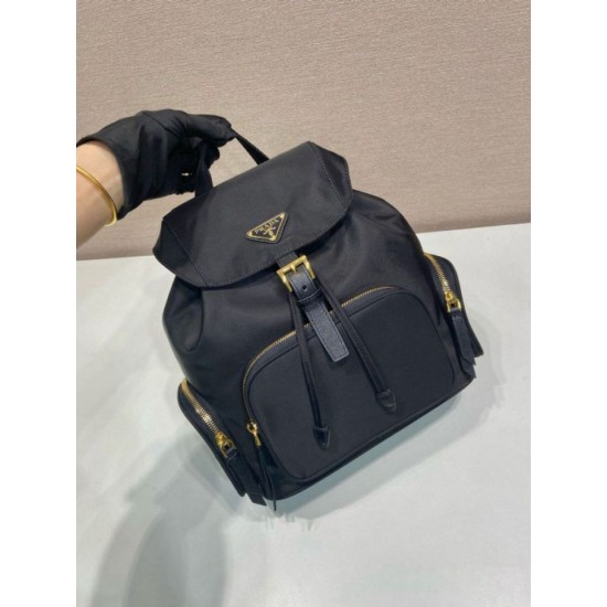 Top Replica Prada Medium Re-Nylon Backpack with Belt Bag 1BZ811 Black