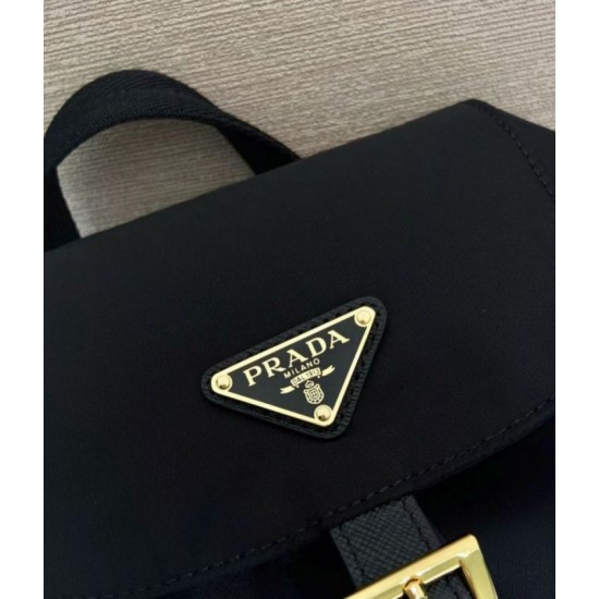Top Replica Prada Medium Re-Nylon Backpack with Belt Bag 1BZ811 Black