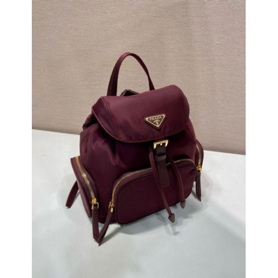 Top Replica Prada Medium Re-Nylon Backpack with Belt Bag 1BZ811 Burgundy