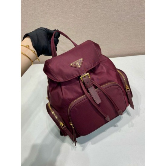 Top Replica Prada Medium Re-Nylon Backpack with Belt Bag 1BZ811 Burgundy