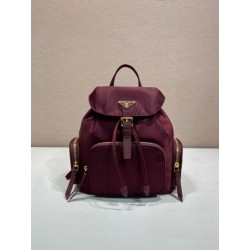 Top Replica Prada Medium Re-Nylon Backpack with Belt Bag 1BZ811 Burgundy