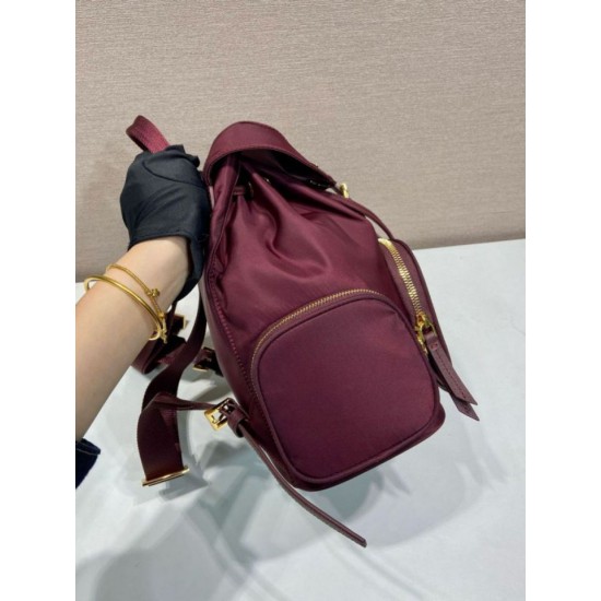 Top Replica Prada Medium Re-Nylon Backpack with Belt Bag 1BZ811 Burgundy